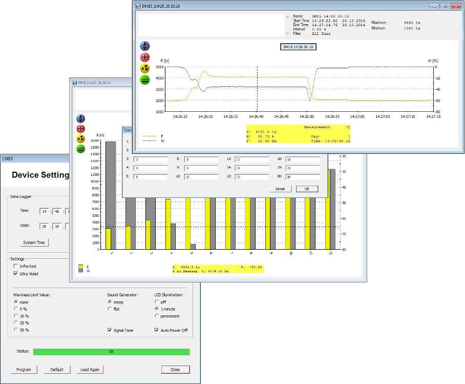Software FM-Data with continuous mode, single-point measurement and device settings